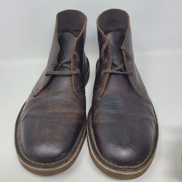 Clarks Boots Mens 11 M Bushacre Lace Chukka Brown Distressed Leather Casual 98% main image 5